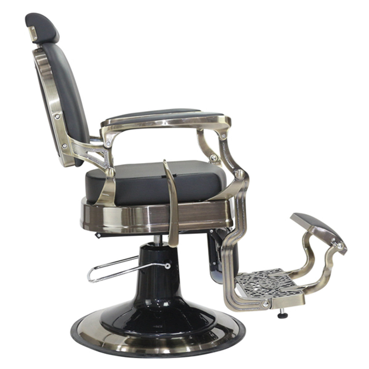 Havana Barber Chair - Antique Frame - Black Upholstery