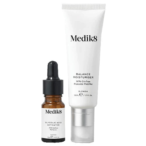Medik8 Balance Moisturiser 50ml with Glycolic Acid Activator 10ml