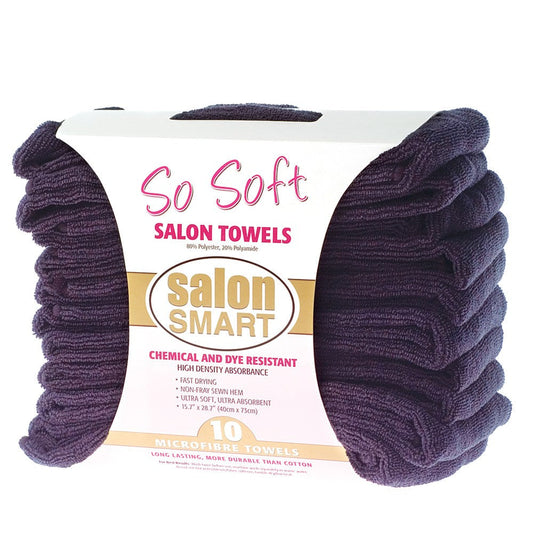 Salon Smart Microfibre So Soft Salon Towels 40cm x 73cm 10pc Black