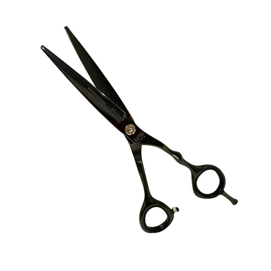 BOB 6" Inch Black Edition Stainless Steel Scissors Right Handed (Made in Italy)